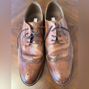 Joseph Aboud Classic Men's Brown Leather Wingtip Dress Shoes
